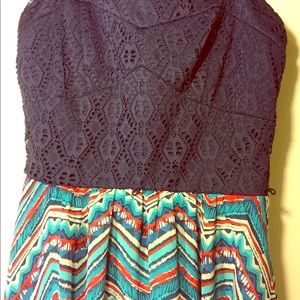 Knit to Chiffon Long Dress